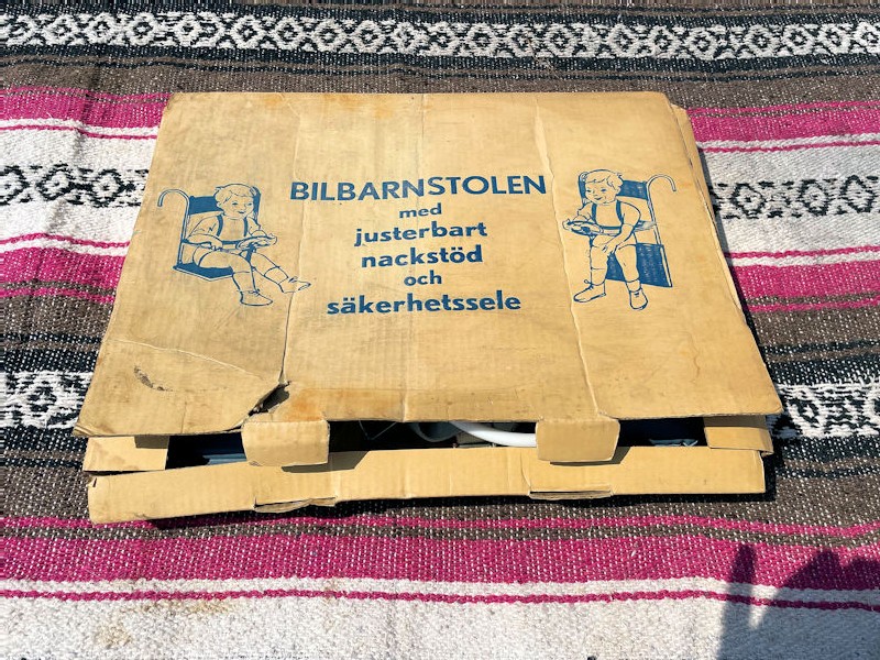 Original new old stock 1950s Swedish childs car seat
