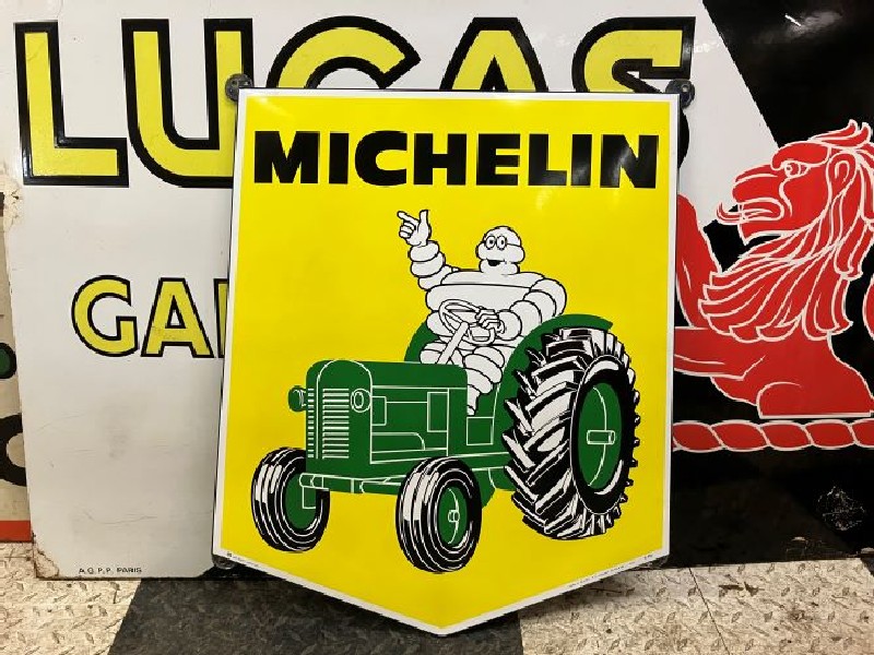 Perfect 1968 Michelin tractor enamel sign