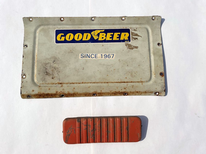 Original VW split bus air box cover and original paint radio blank plate