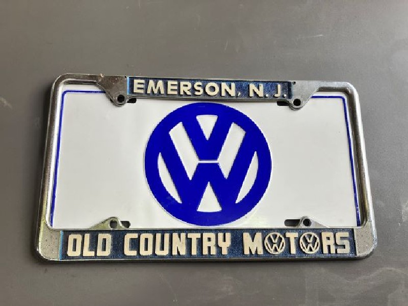 Original vintage VW dealership license plate frame
