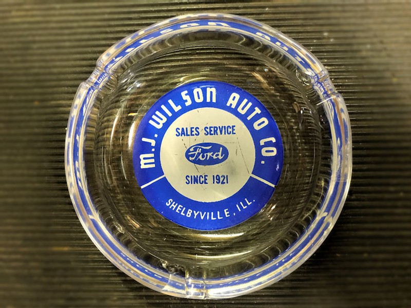 Ford dealership glass ashtray