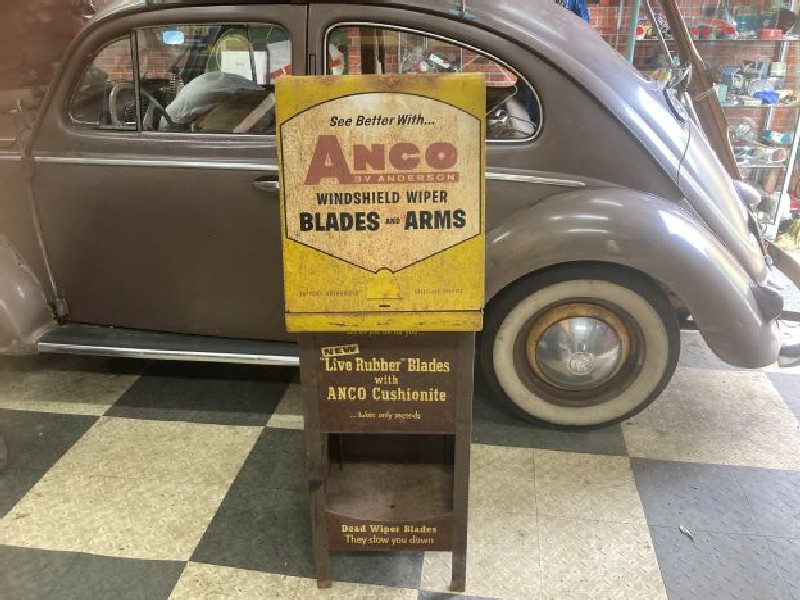 Original Anco wiper blade and arm display cabinet