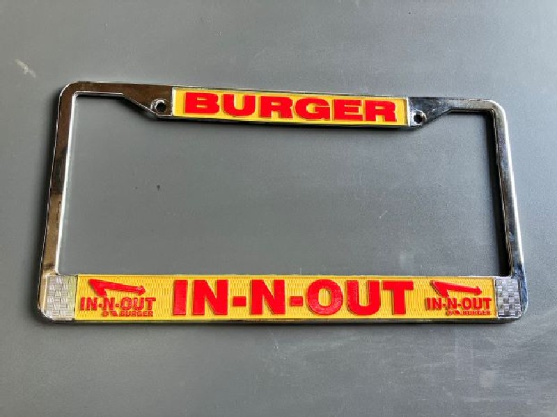 Original In n Out burger license plate frame