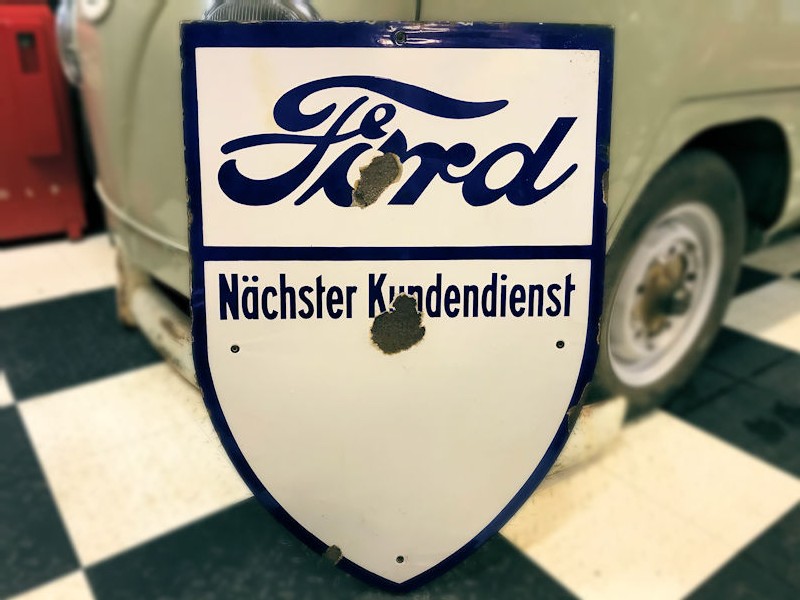 Original Ford Nachster Kundendienst enamel sign