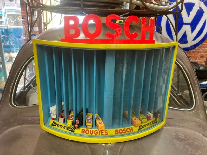 Large Bosch spark plug display cabinet