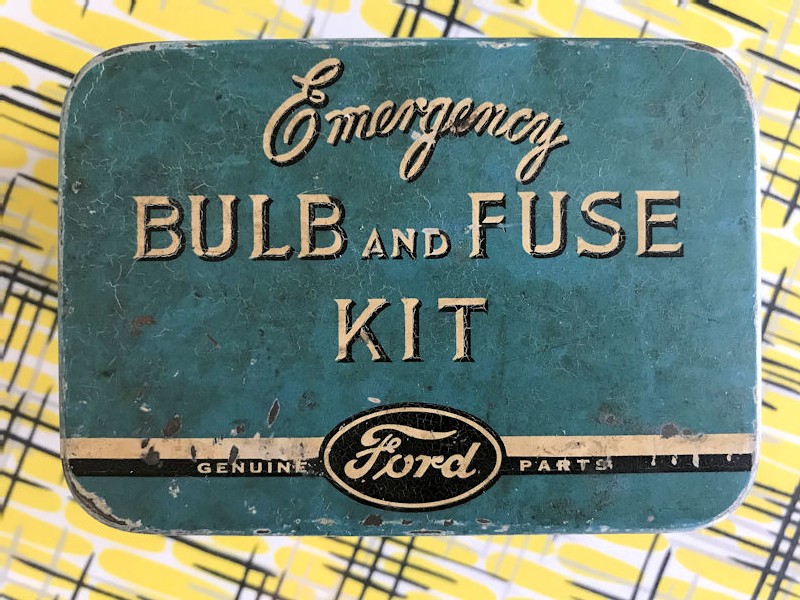 Original tin Ford bulb and fuse kit with bulbs and fuses