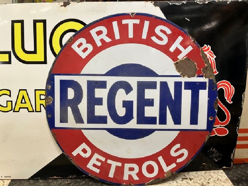 Early Regent British petrols enamel sign