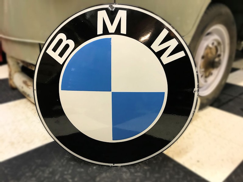 Original BMW logo enamel sign