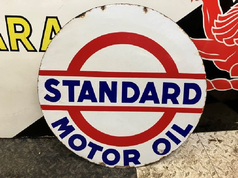 Double side Standard motor oil enamel sign